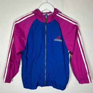 ADIDAS VINTAGE NINETIES Windbreaker Jacket Magenta Colorblock Rare 90s Sz Small